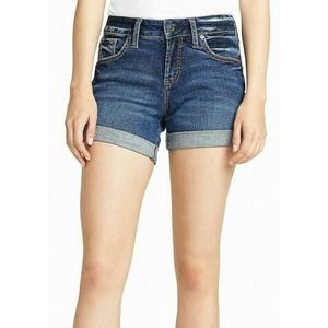 Silver Jeans Co Denim Boyfriend Shorts Indigo Blue, New With Tags